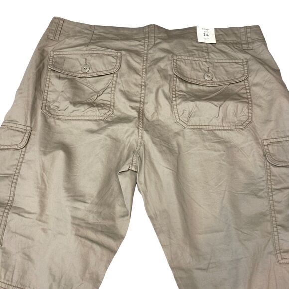 Old Navy Capri Pants Women's Size 14 Tan Wide Leg Low Rise Flat Front Outdoor - Picture 16 of 16